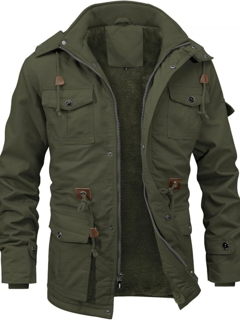 Men's Winter Military Jacket | Fleece Lined Hooded Cargo Coat | Warm & Stylish